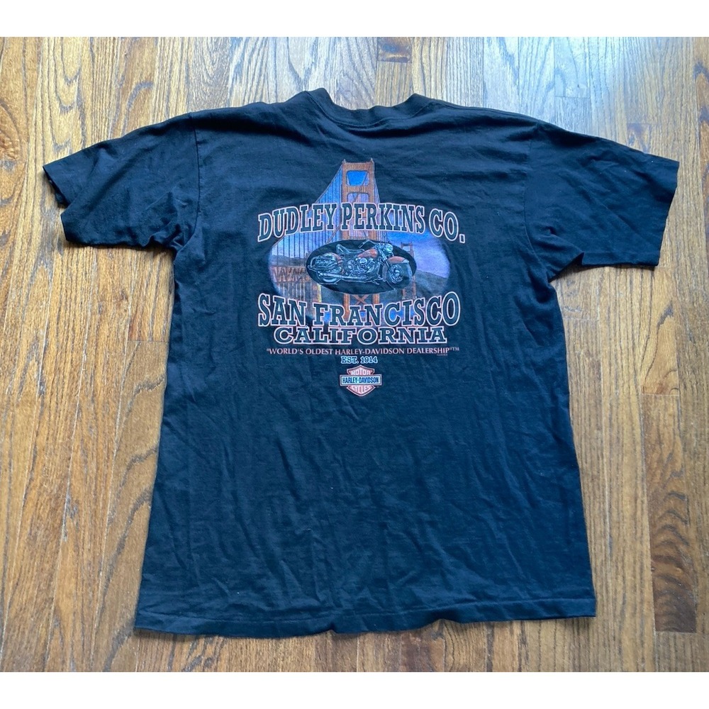 VTG 90s Harley Davidson Shirt Mens XL Dudley Perkins San Francisco California
